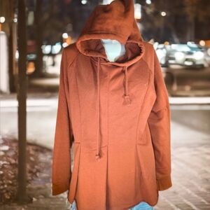 Rust Orange Hooded Sweatshirt